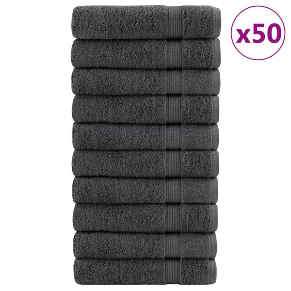 vidaXL Premium Hand Towels "SOLUND" 50 pcs Anthracite 50x100 cm 600 gsm