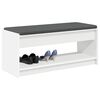 vidaXL Hall Bench with Cushion with Shelf White 103 x 38 x 45 cm