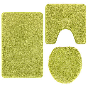 vidaXL Anti-slip Bath Mat Set 3 pcs Green 50 x 80 cm PP