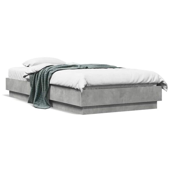 vidaXL Bed Frame without Mattress Concrete Grey 90x190 cm Single