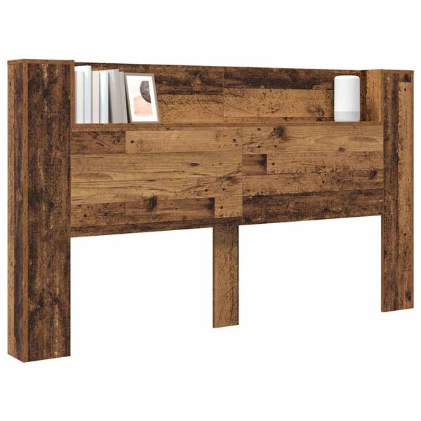 vidaXL Headboard Cabinet Old wood 180 x17 x104.5 cm Engineered wood