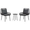 vidaXL Garden Dining Set 3 pcs Black and Anthracite