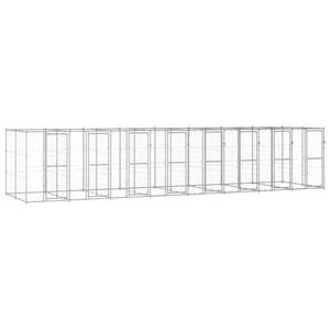 vidaXL Outdoor Dog Kennel Galvanised Steel 19.36 m&sup2;
