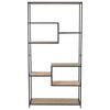 vidaXL Bookcase Solid Firwood and Steel 90.5x35x180 cm