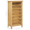 vidaXL Wine Cabinet 56x32x110 cm Solid Oak Wood