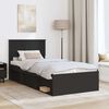 vidaXL Bed Frame with Headboard Black 90 x 200 cm Solid Pine Wood