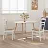 vidaXL Dining Chair 2 pcs White and Brown Solid Rubber Wood