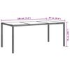 vidaXL Garden Table Grey 190x90x75 cm Tempered Glass and Poly Rattan