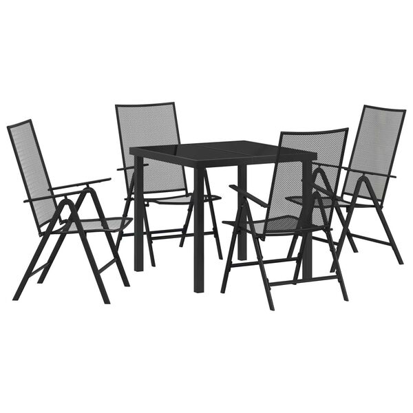 vidaXL Garden Dining Set Folding 5 pcs Anthracite Steel