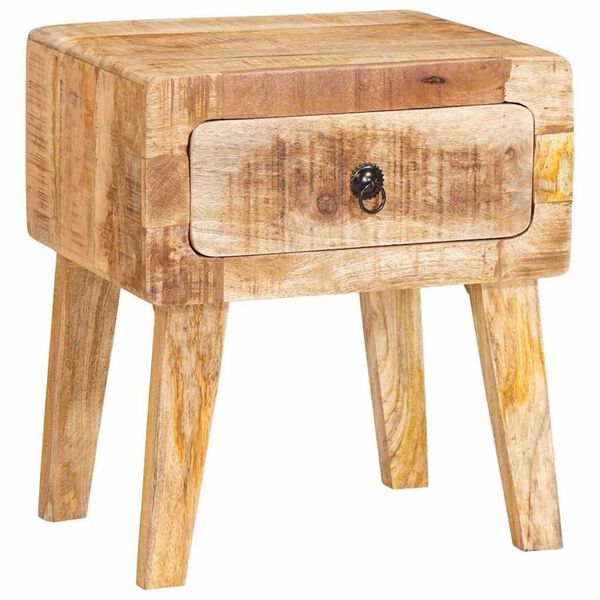 vidaXL End Table with Drawer Brown 40 x 32 x 46 cm Solid Mango Wood