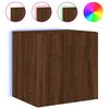 vidaXL TV Wall Cabinets with LED Lights 2 pcs Brown Oak 40.5x35x40 cm