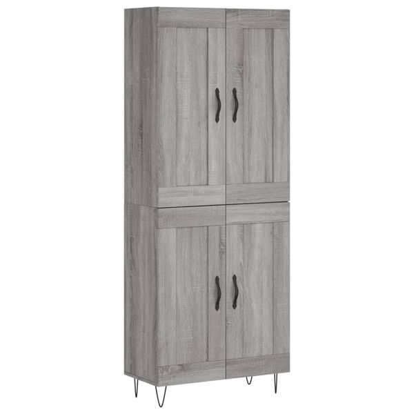 vidaXL Highboard Grey Sonoma 69.5x34x180 cm Engineered Wood