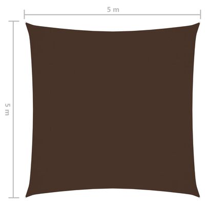 vidaXL Sunshade Sail Oxford Fabric Square 5x5 m Brown