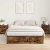 vidaXL Storage Bed Frame Smoked Oak 135 x 190 cm Engineered Wood
