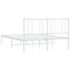 vidaXL Metal Bed Frame without Mattress with Headboard White 135x190cm
