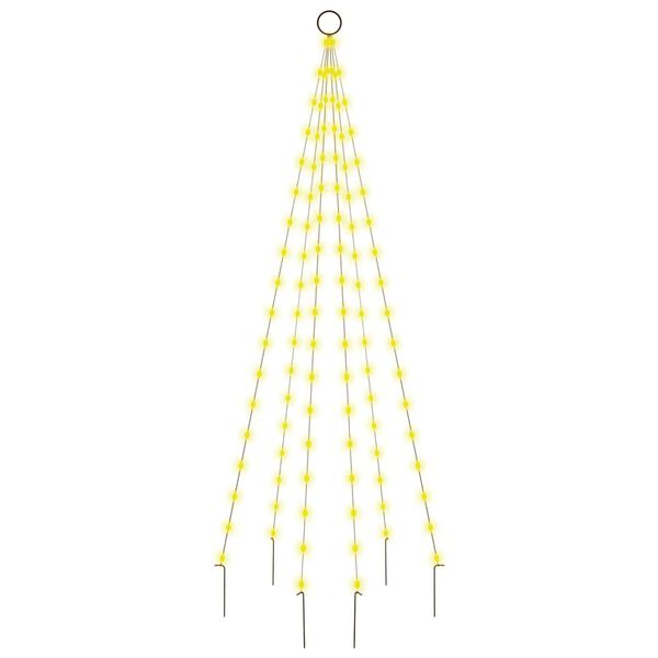 vidaXL Christmas Tree on Flagpole Warm White 108 LEDs 180 cm