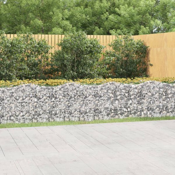 vidaXL Arched Gabion Raised Bed 800x100x100 cm Galvanised Iron