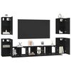 vidaXL TV Cabinet Set Wall-mounted Black Oak Engineered Wood