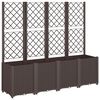 vidaXL Garden Planter with Trellis Brown 160x40x140 cm PP