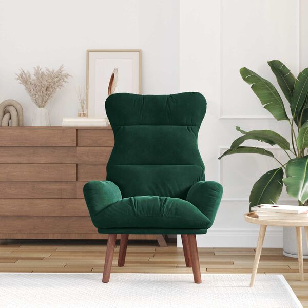 vidaXL Armchair Dark Green 69 x 74 x 93 cm Velvet