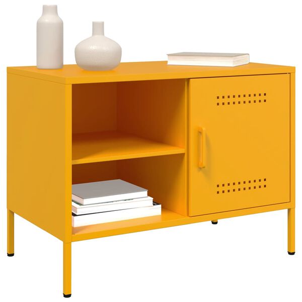 vidaXL TV Cabinets 2 pcs Mustard Yellow 68x39x50.5 cm Steel