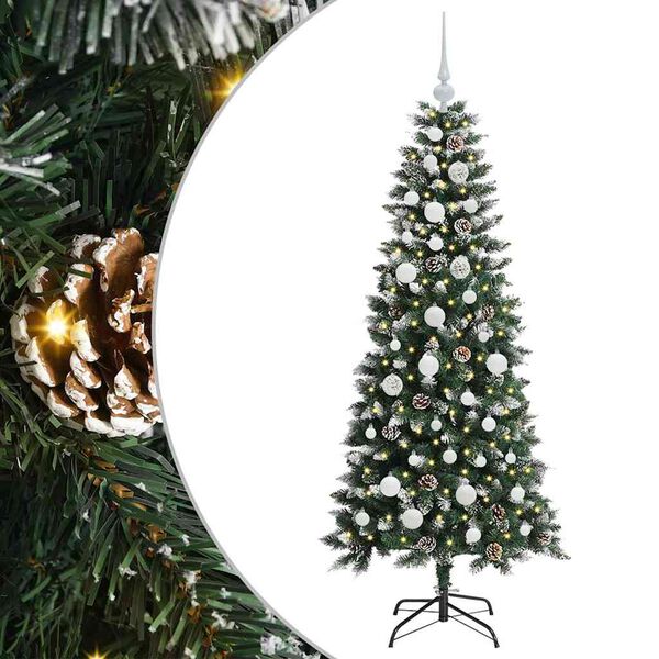 vidaXL Artificial Christmas Tree with 150 LEDs Green 66 x 66 x 150 cm