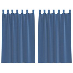 vidaXL Voile Curtains with Loops 2 pcs Royal Blue 140x175 cm