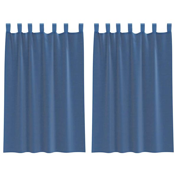 vidaXL Voile Curtains with Loops 2 pcs Royal Blue 140x175 cm