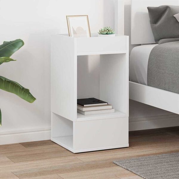 vidaXL End Table White 30 x 30 x 56 cm Engineered Wood