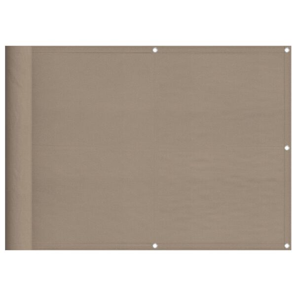 vidaXL Balcony Screen Taupe 75x1000 cm 100% Polyester Oxford