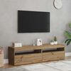 vidaXL TV Cabinets with LED Lights 2 pcs Artisan Oak Engineered Wood