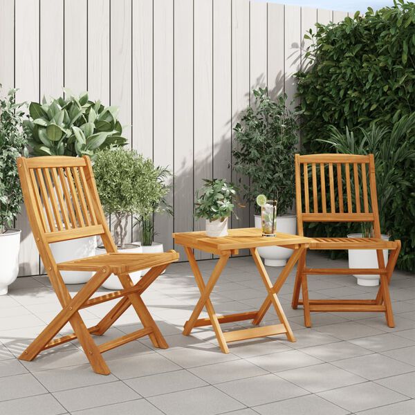 vidaXL 3 Piece Folding Garden Dining Set Solid Wood Acacia