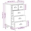 vidaXL Chest of Drawer ASKIM Brown 45.8 x 40 x 79 cm Solid Pine Wood
