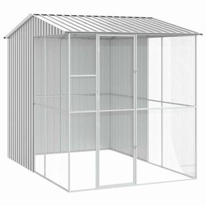 vidaXL Bird Cage with Storage Grey 215 x 310 x 247 cm Galvanised steel