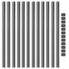 vidaXL Fence Posts 12 pcs Grey 120 cm Powder-coated steel