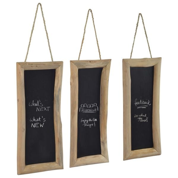 vidaXL Blackboards 3 pcs 30x70 cm Teak Wood