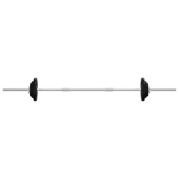 vidaXL Barbell and Dumbbell with Plates 90 kg Cast Iron