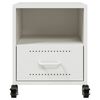 vidaXL Bedside Cabinet White 36x39x43.5 cm Steel