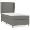 vidaXL Box Spring Bed with Mattress Dark Grey 90x190 cm Fabric