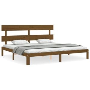 vidaXL Bed Frame without Mattress Honey Brown 200x200 cm