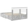 vidaXL Bed Frame Concrete Grey 140 x 200 cm Engineered Wood