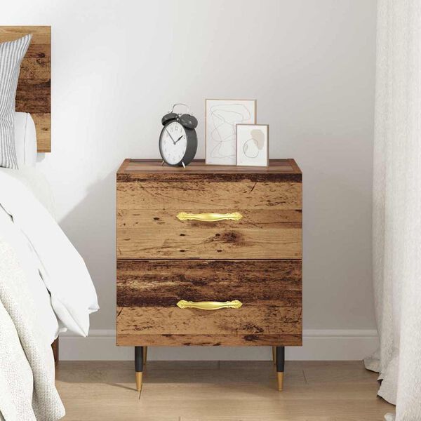 vidaXL Bedside Cabinet Old Wood 40 x 35 x 47.5 cm Engineered Wood