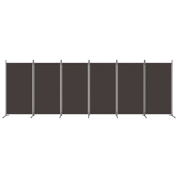 vidaXL 6-Panel Room Divider Brown 520x180 cm Fabric