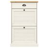 vidaXL Shoe Cabinet VIGO 60x35x96 cm White Solid Wood Pine