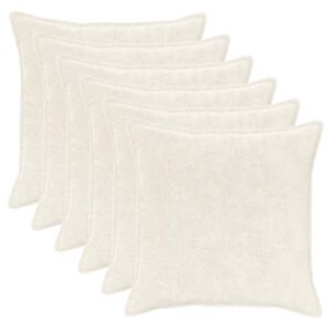 vidaXL Cushion Cover 6 pcs HOUTEN White 80 x 80 cm Faux Rabbit Fur