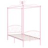 vidaXL Canopy Bed Frame without Mattress Pink Metal 90x200 cm