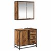 vidaXL Bathroom Furniture Set with Door 2 pcs Old Wood Engineered Wood