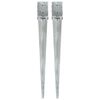 vidaXL Ground Spikes 2 pcs Silver 10x10x91 cm Galvanised Steel