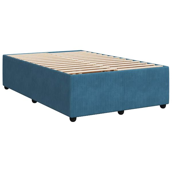 vidaXL Bed Frame without Mattress Blue 120x200 cm Velvet