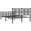 vidaXL Metal Bed Frame without Mattress with Footboard Black 140x190cm